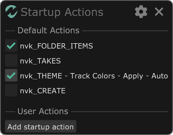 nvk_SHARED - Startup Actions